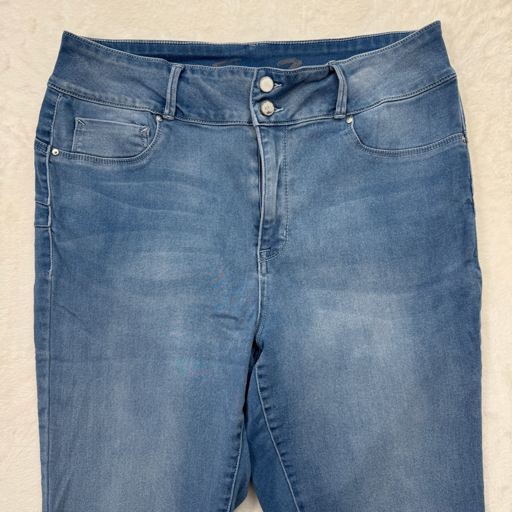 Seven7 Jeans Women 18W Blue Curvy Legging High Rise Stretch Medium Wash Denim - Picture 2 of 15